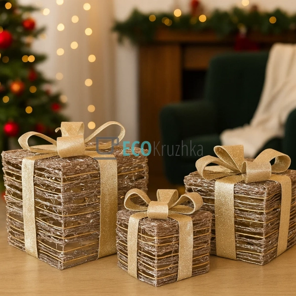 Набір декоративних подарунків з підсвічуванням старовинн ... Набір декоративних подарунків з підсвічуванням старовинн ...