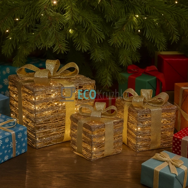Набір декоративних подарунків з підсвічуванням старовинн ... Набір декоративних подарунків з підсвічуванням старовинн ...