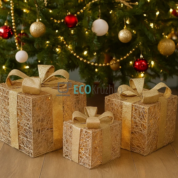 Набір декоративних подарунків з підсвічуванням шампань і ... Набір декоративних подарунків з підсвічуванням шампань і ...