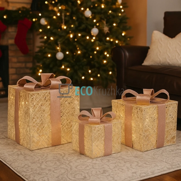 Набір декоративних подарунків з підсвічуванням шампань з ... Набір декоративних подарунків з підсвічуванням шампань з ...