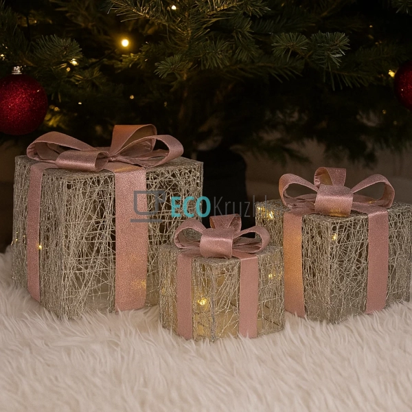 Набір декоративних подарунків з підсвічуванням шампань з ... Набір декоративних подарунків з підсвічуванням шампань з ...