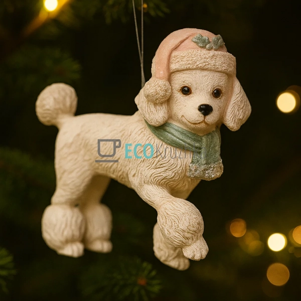 Декоративна підвіска "Пудель у шапці" – 10 × 4.5 см, сір ... Декоративна підвіска "Пудель у шапці" – 10 × 4.5 см, сір ...