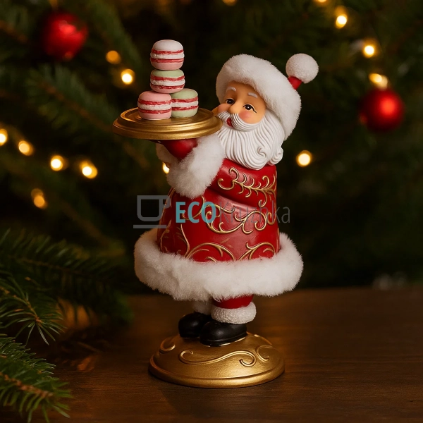 Червоний Санта з макарунсами – декоративна фігурка 10.8× ... Червоний Санта з макарунсами – декоративна фігурка 10.8× ...
