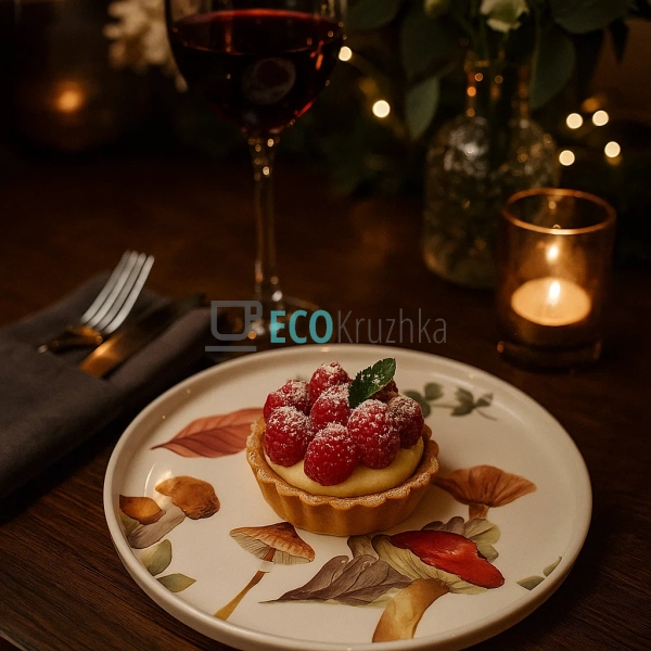 Десертна порцелянова тарілка D20.3 х 1.8см Грибна Полян ... Десертна порцелянова тарілка D20.3 х 1.8см Грибна Полян ...