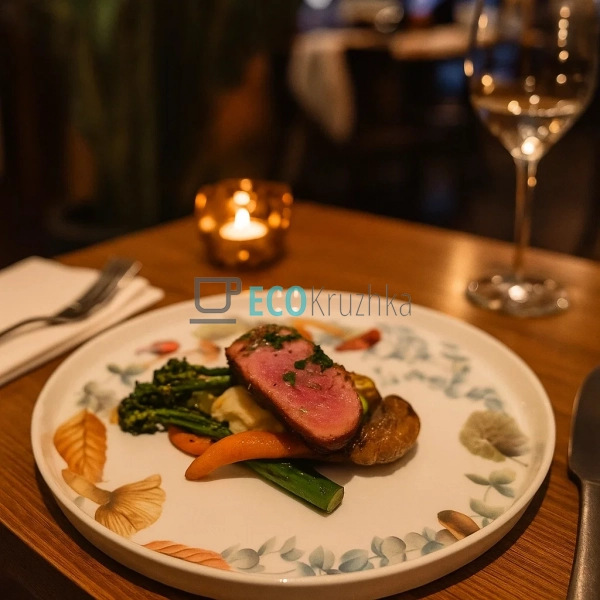 Обідня порцелянова тарілка D25.5 х 2см Грибна Поляна  (K ...