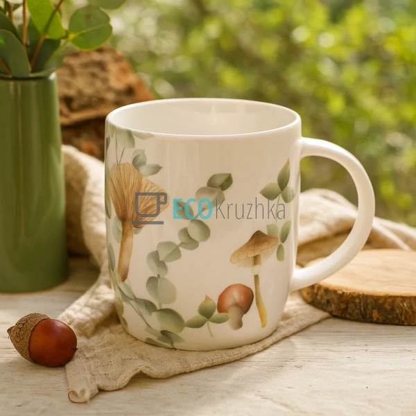 Кухоль порцеляновий 360 мл Грибна Поляна (K040) Кухоль порцеляновий 360 мл Грибна Поляна (K040)