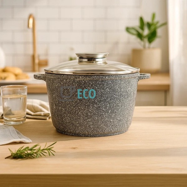 Каструля-казан 4 л Edenberg з гранітним покриттям та скл ...