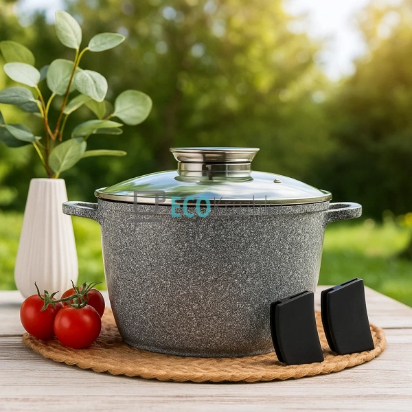 Каструля-казан 4 л Edenberg з гранітним покриттям та скл ...