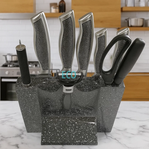 Набір ножів на деревяній підставці 9 предметів Edenberg ... Набір ножів на деревяній підставці 9 предметів Edenberg ...