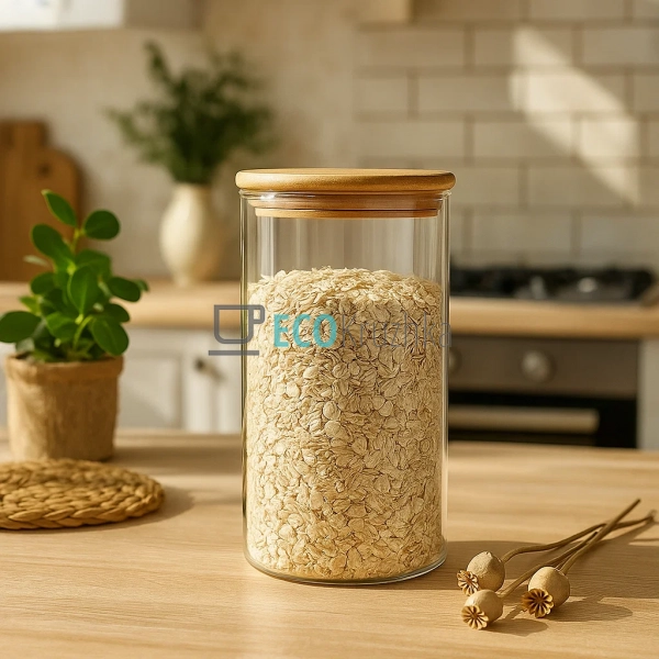 Ємність 1150 мл, для сипких продуктів 9.5х18 см із бамбу ... Ємність 1150 мл, для сипких продуктів 9.5х18 см із бамбу ...