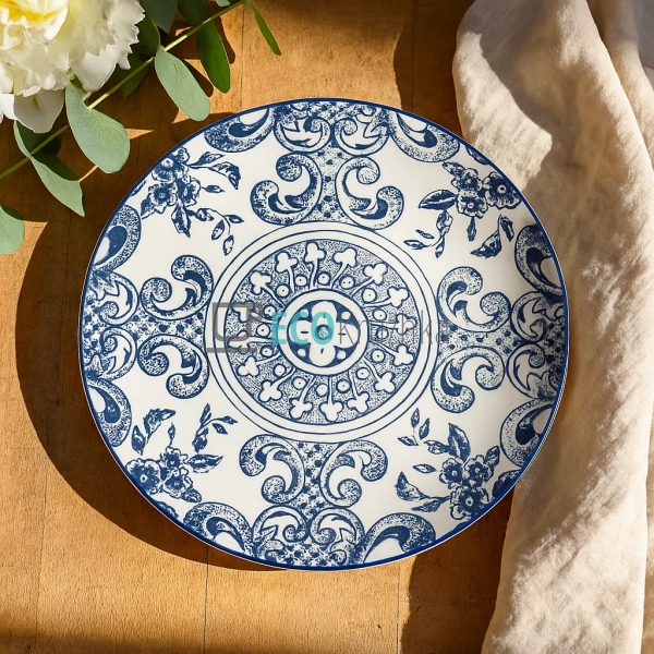 Тарілка фарфорова 24 см Візерунок (CLW-19-№9.5) Тарілка фарфорова 24 см Візерунок (CLW-19-№9.5)