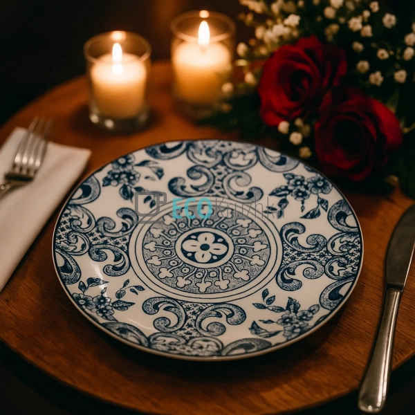 Тарілка фарфорова 24 см Візерунок (CLW-19-№9.5) Тарілка фарфорова 24 см Візерунок (CLW-19-№9.5)