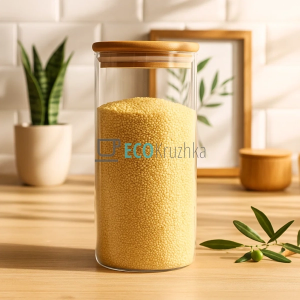 Ємність 1500 мл, для сипких продуктів 9.5х21 см із бамбу ... Ємність 1500 мл, для сипких продуктів 9.5х21 см із бамбу ...