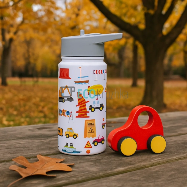 Термопоїлка Транспорт для дітей 480 мл з нержавіючої ста ... Термопоїлка Транспорт для дітей 480 мл з нержавіючої ста ...