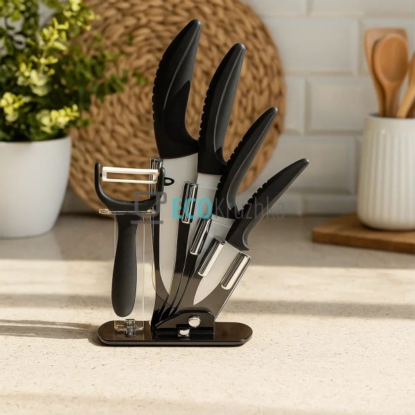 Набір керамічних ножів на пі ... Набір керамічних ножів на пі ...