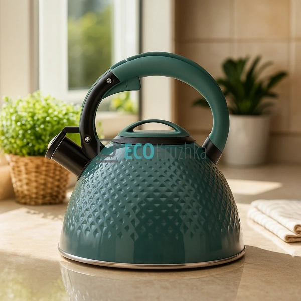 Чайник із нержавіючої сталі зі свистком 3 л Edenberg Сма ... Чайник із нержавіючої сталі зі свистком 3 л Edenberg Сма ...