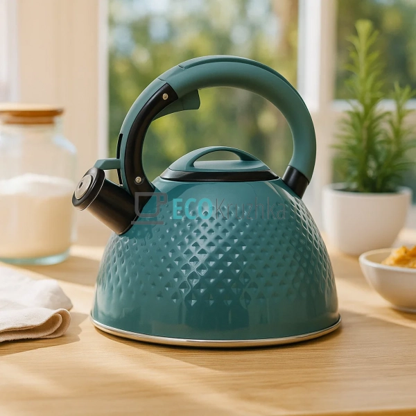 Чайник із нержавіючої сталі зі свистком 3 л Edenberg Сма ... Чайник із нержавіючої сталі зі свистком 3 л Edenberg Сма ...