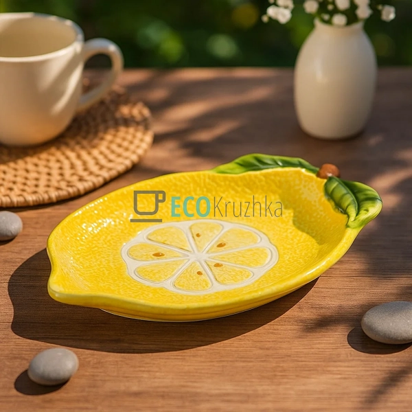 Тарілка керамічна Lemon, 31 х 19.5 х 3см, колір жовтий ( ... Тарілка керамічна Lemon, 31 х 19.5 х 3см, колір жовтий ( ...