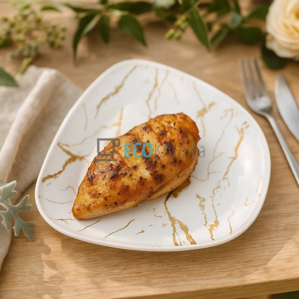 Тарілка порцелянова обідня Мармурова Розкіш, 24 см, біли ... Тарілка порцелянова обідня Мармурова Розкіш, 24 см, біли ...