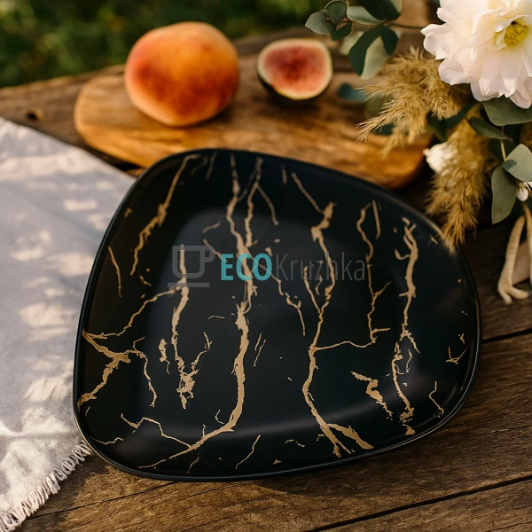 Тарілка порцелянова обідня Мармурова Розкіш, 24см, колір ... Тарілка порцелянова обідня Мармурова Розкіш, 24см, колір ...