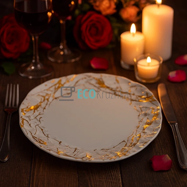 Тарілка порцелянова 21.5см з хвилястим краєм Мармурова р ... Тарілка порцелянова 21.5см з хвилястим краєм Мармурова р ...