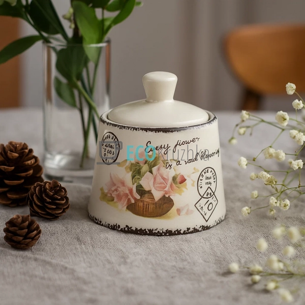 Керамічна цукорниця 200 мл з малюнком "Провансальська т ... Керамічна цукорниця 200 мл з малюнком "Провансальська т ...