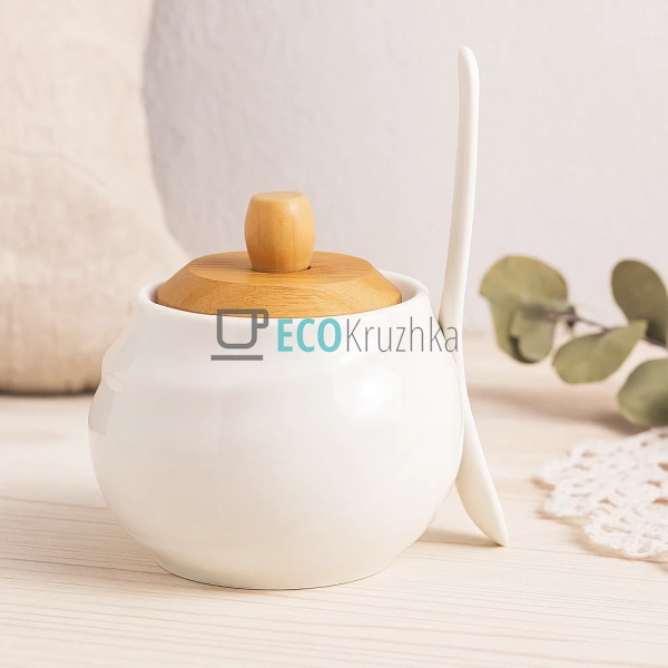 Цукорниця 300мл з ложкою та бамбуковою кришкою Naturel ... Цукорниця 300мл з ложкою та бамбуковою кришкою Naturel ...