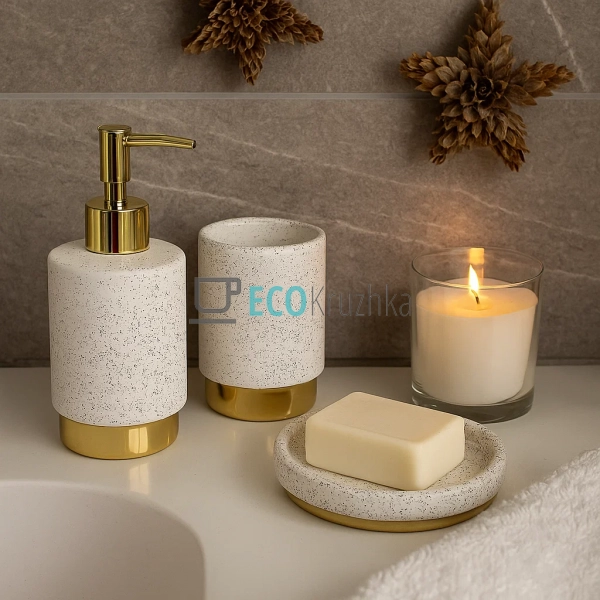 Набір "Golden Granite" для ванної кімнати: дозатор 350 м ... Набір "Golden Granite" для ванної кімнати: дозатор 350 м ...