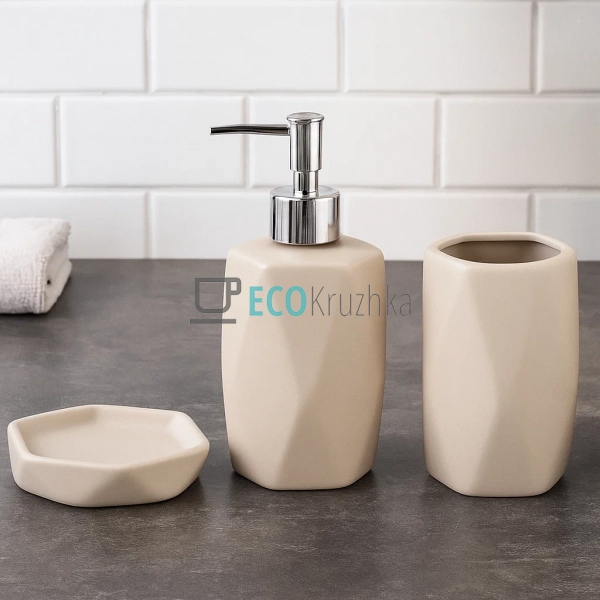 Набір для ванної кімнати (3 предмети) дозатор для мила, ... Набір для ванної кімнати (3 предмети) дозатор для мила, ...