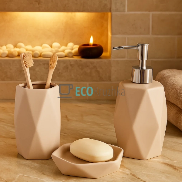 Набір для ванної кімнати (3 предмети) дозатор для мила, ... Набір для ванної кімнати (3 предмети) дозатор для мила, ...