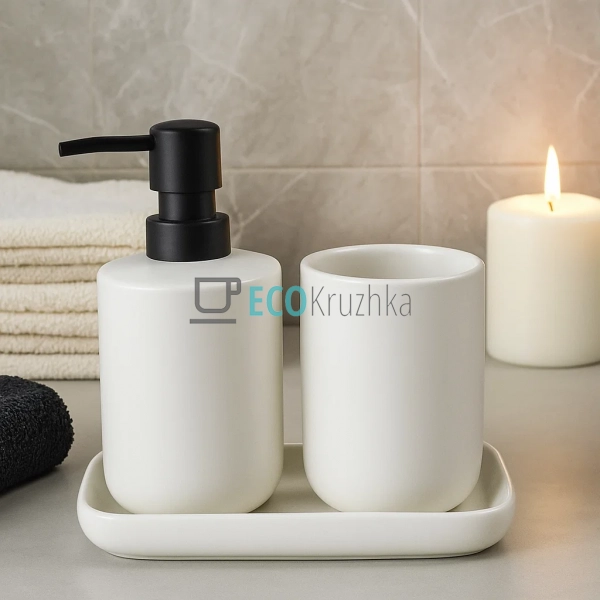 Набір для ванної кімнати (3 предмети) дозатор для мила, ... Набір для ванної кімнати (3 предмети) дозатор для мила, ...