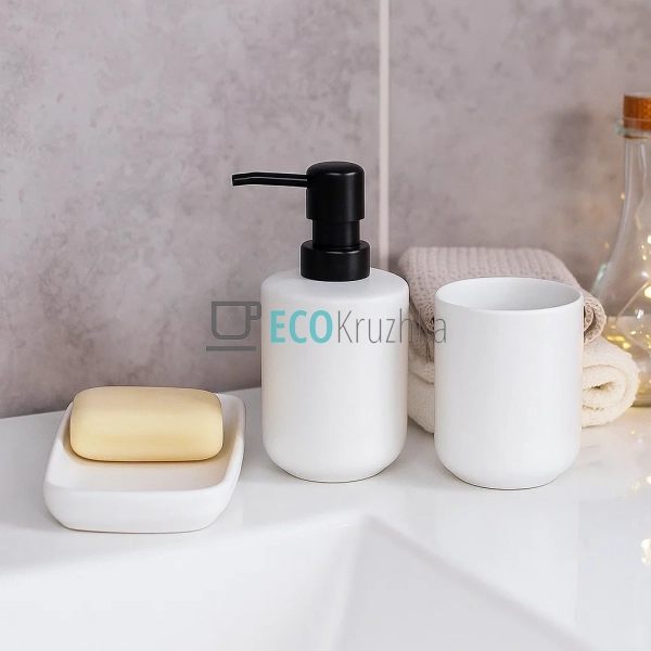 Набір для ванної кімнати (3 предмети) дозатор для мила, ... Набір для ванної кімнати (3 предмети) дозатор для мила, ...
