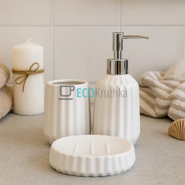 Набір для ванної кімнати (3 предмети) дозатор для мила, ... Набір для ванної кімнати (3 предмети) дозатор для мила, ...