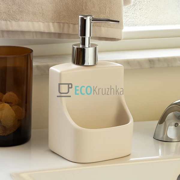 Дозатор для рідкого мила та мийного засобу з тримачем дл ... Дозатор для рідкого мила та мийного засобу з тримачем дл ...