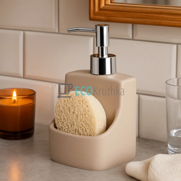 Дозатор для рідкого мила та мийного засобу з тримачем дл ... Дозатор для рідкого мила та мийного засобу з тримачем дл ...