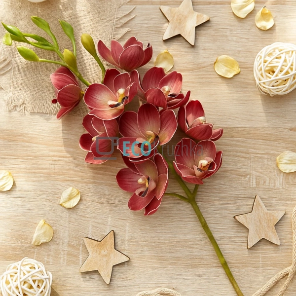 Штучна латексна орхідея, 14 квіток діаметром 5 см, висот ...