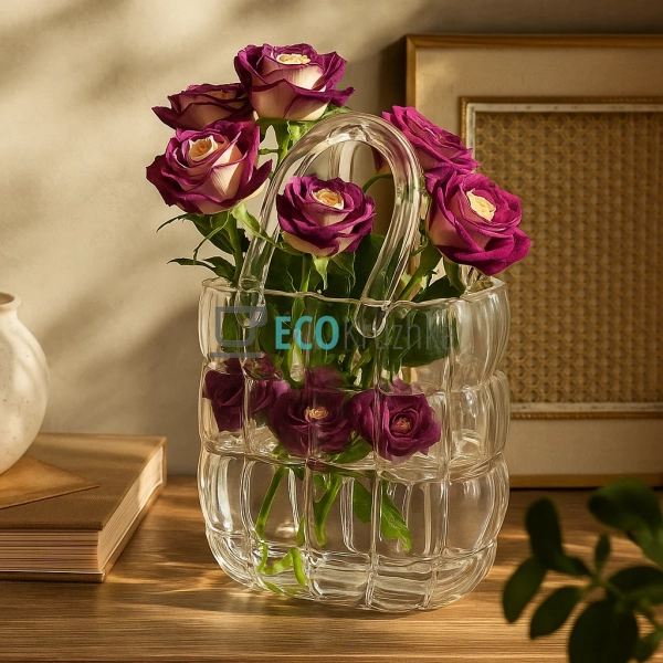 Ваза з прозорого скла у формі Сумочки 18 х 9 х 28см (992 ... Ваза з прозорого скла у формі Сумочки 18 х 9 х 28см (992 ...