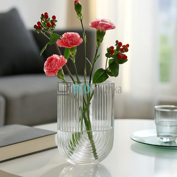 Скляна ваза Uno 13 х 6 х 17.5см Прозора (992-279) Скляна ваза Uno 13 х 6 х 17.5см Прозора (992-279)