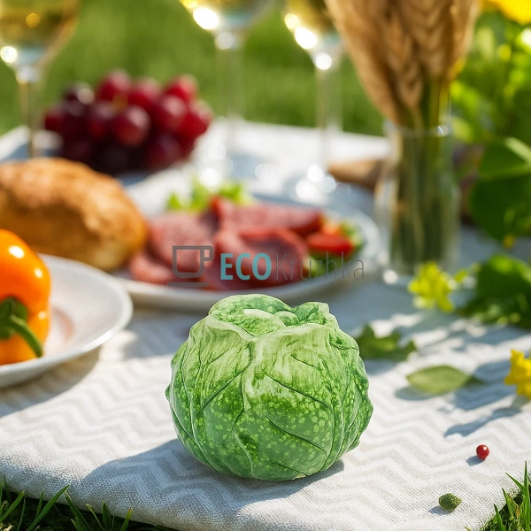 Керамічний декор "Зелена капуста" 5.5x5.5x4.5 см (HA9-13 ...