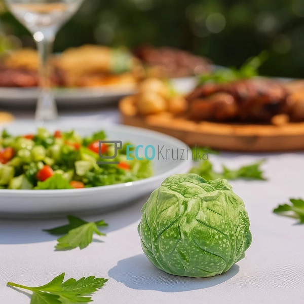 Керамічний декор "Зелена капуста" 5.5x5.5x4.5 см (HA9-13 ...