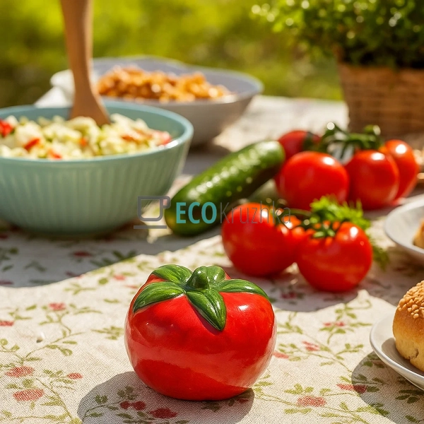 Керамічний декор "Червоний помідор" 6x6x5 см (HA9-129)