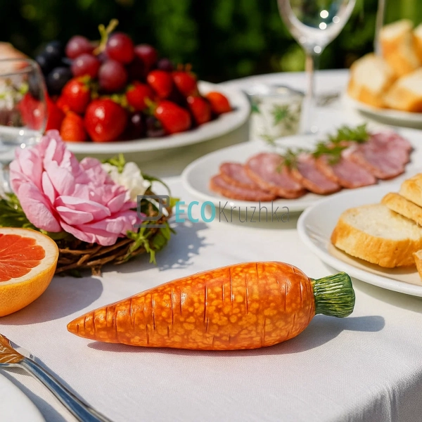 Керамічна декоративна Морква помаранчевого кольору, 4x4x ...