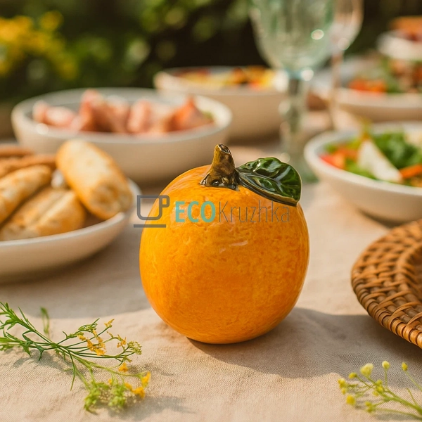 Керамічний декор "Апельсин" помаранчевого кольору, 5.5x5 ...