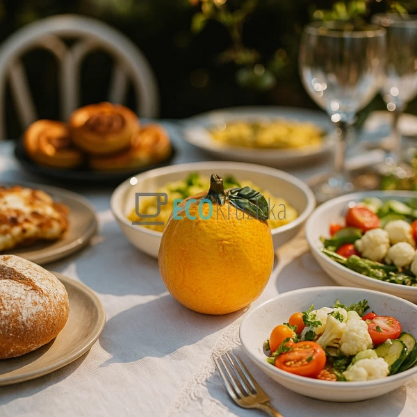 Керамічний декор "Апельсин" помаранчевого кольору, 5.5x5 ...