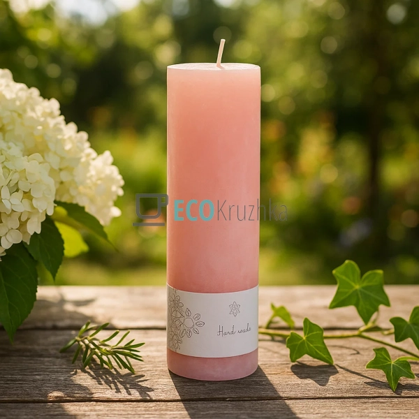 Свічка циліндрична 20см, колір - персиковий C06_20_1-2.2 Свічка циліндрична 20см, колір - персиковий C06_20_1-2.2