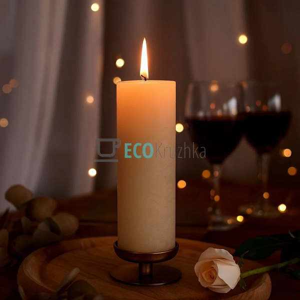 Свічка циліндрична 20см, колір - лляний C06_20_1-1.3 Свічка циліндрична 20см, колір - лляний C06_20_1-1.3