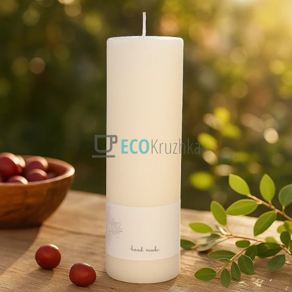 Свічка циліндрична 20см, колір - білий C06_20_1-1.1 Свічка циліндрична 20см, колір - білий C06_20_1-1.1