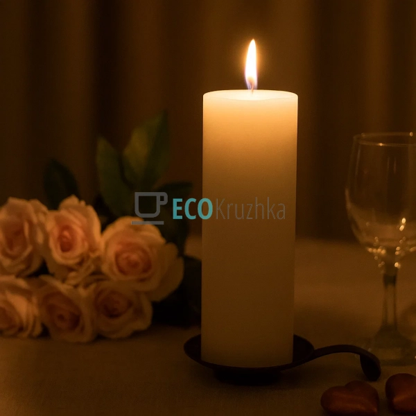 Свічка циліндрична 20см, колір - білий C06_20_1-1.1 Свічка циліндрична 20см, колір - білий C06_20_1-1.1