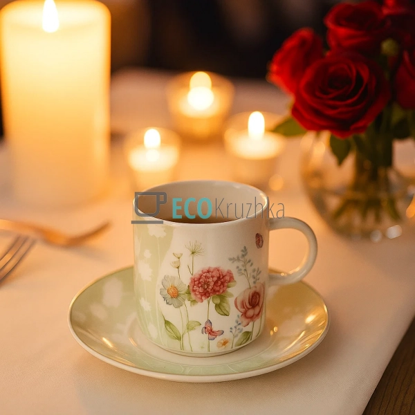 Порцелянова чашка з блюдцем ... Порцелянова чашка з блюдцем ...