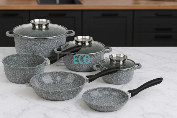 Набір каструль Edenberg 14 предметів з мармуровим антипр ... Набір каструль Edenberg 14 предметів з мармуровим антипр ...
